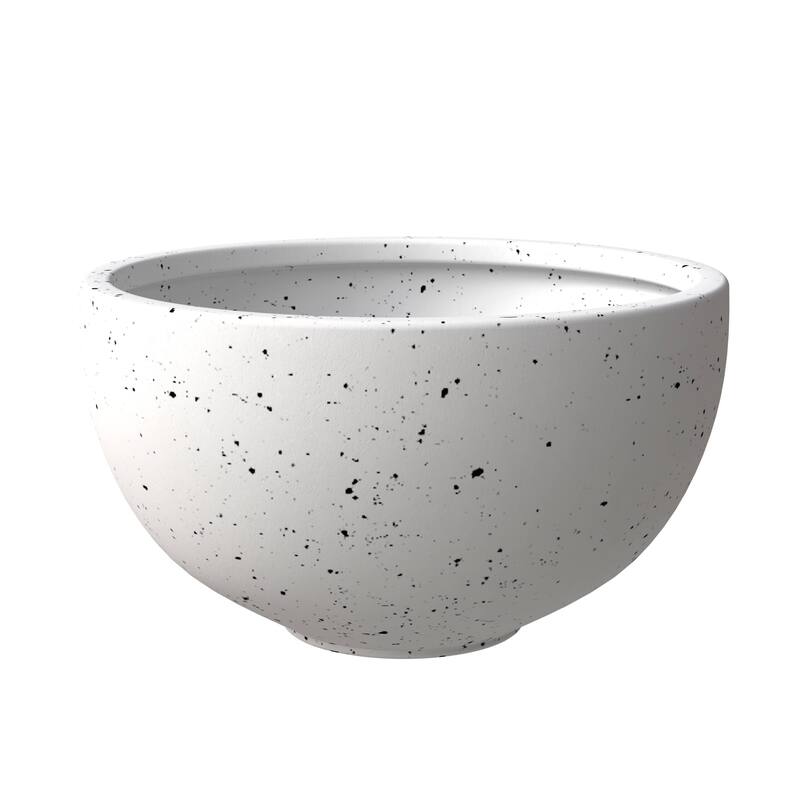 Iris Modern Minimalist Round Fiberstone and MGO Clay Planter With Drainage Holes for Indoor Outdoor Home Office Yard Patio Decor