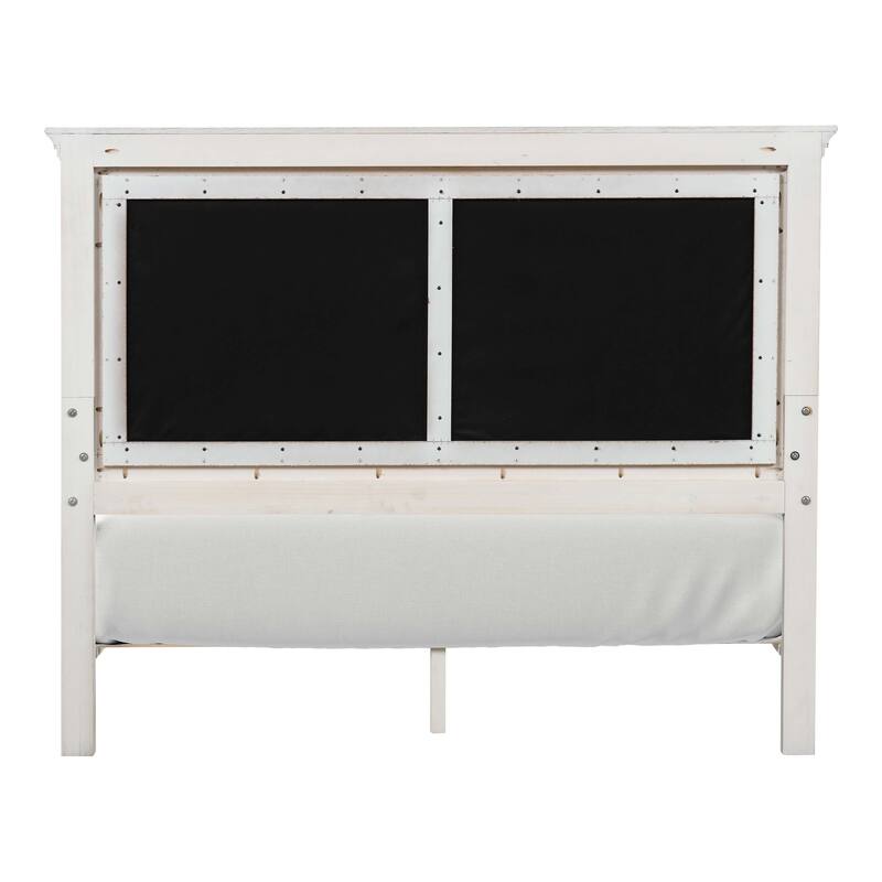 Furniture of America Eleanor Modern Rustic Weathered Grey 5-Piece Solid Wood Bedroom Set with Dentil Molding