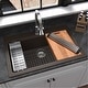 preview thumbnail 31 of 52, Karran Top Mount 33 in. Large Single Bowl Quartz Workstation Kitchen Sink