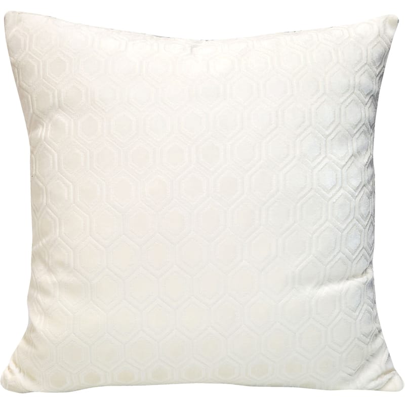 Hexa Velour Throw Pillow - Cream - Feather Down