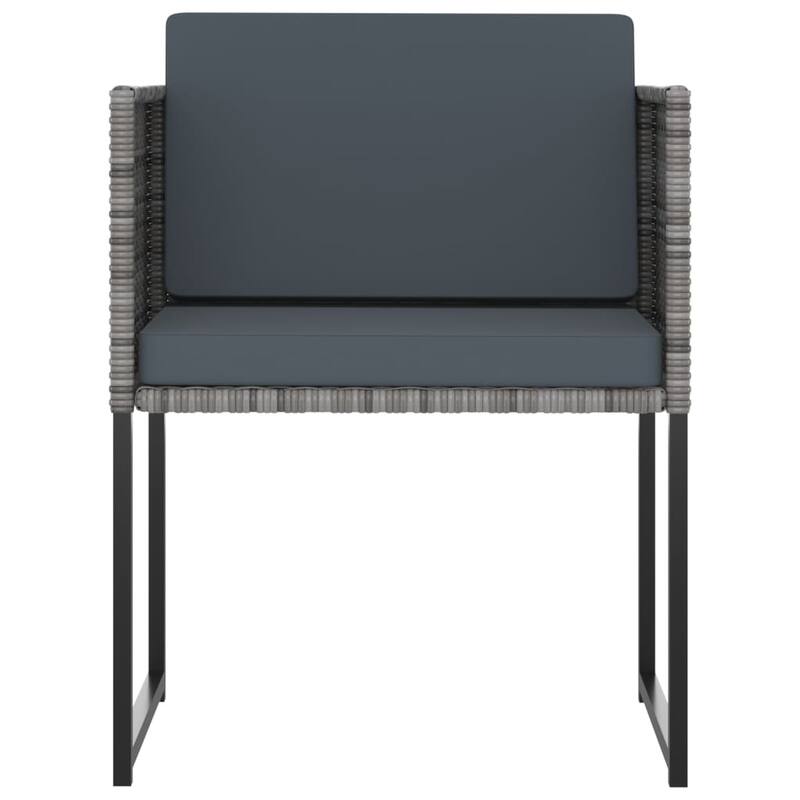 vidaXL 13 Piece Patio Dining Set with Cushions Poly Rattan Gray