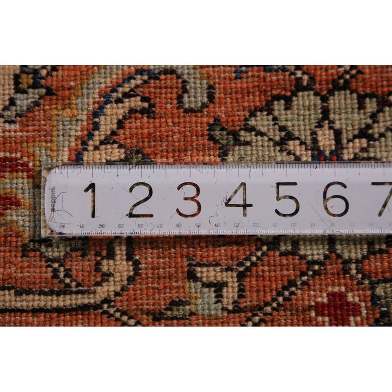 Heriz Serapi Oriental Rug Hand-Knotted Vegetable Dye Wool Carpet - 9'4"x 11'11"