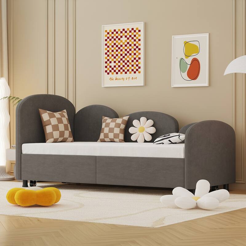 Twin Velvet Daybed With Trundle