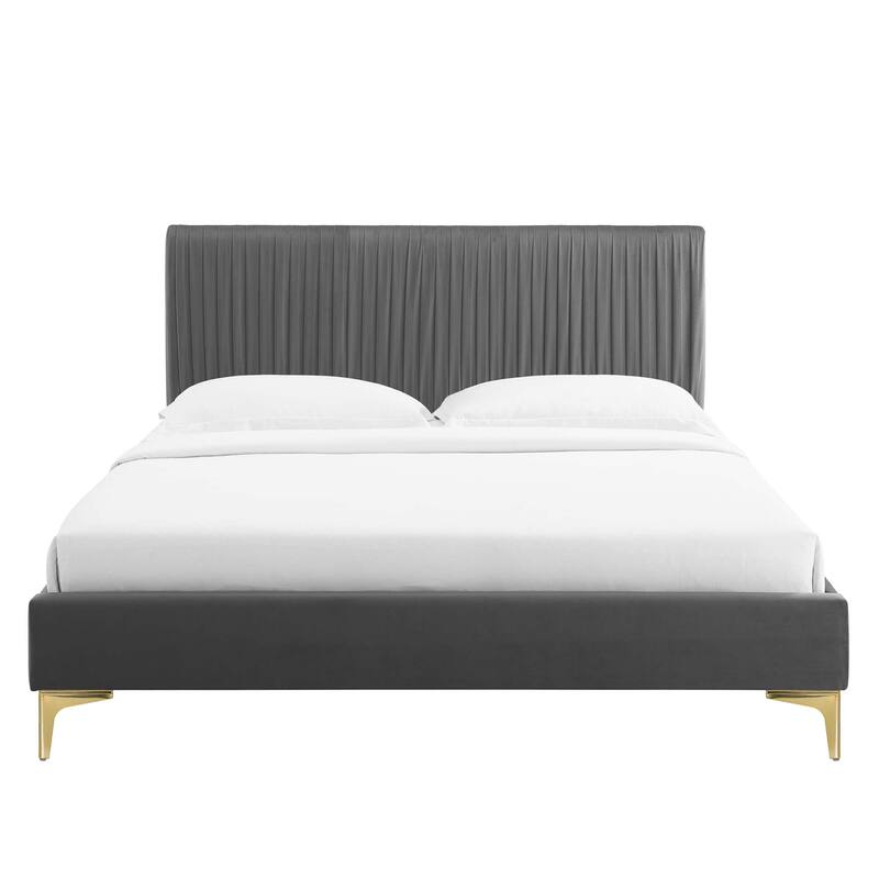 Peyton Performance Velvet Queen Platform Bed