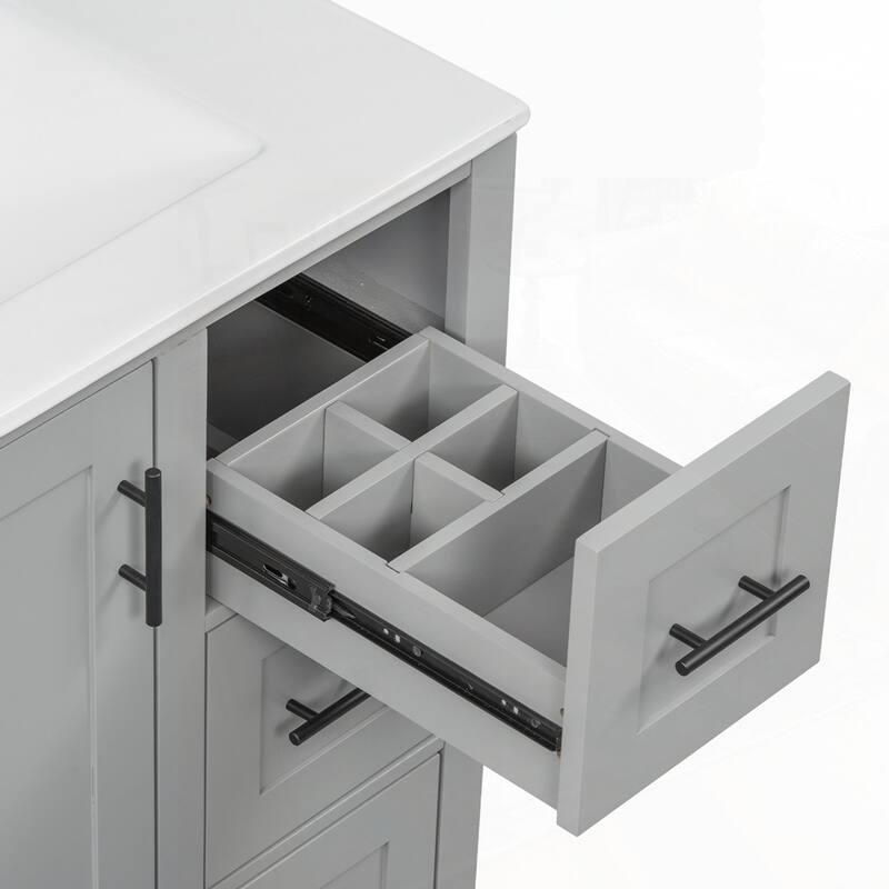 bathroom vanity with ceramic sink