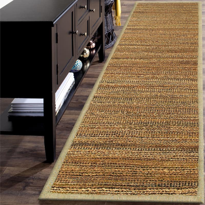 Sevita Organic Jute Geometric Area Rug, Tan and Gold - 2'6" x 7'9" - Tan
