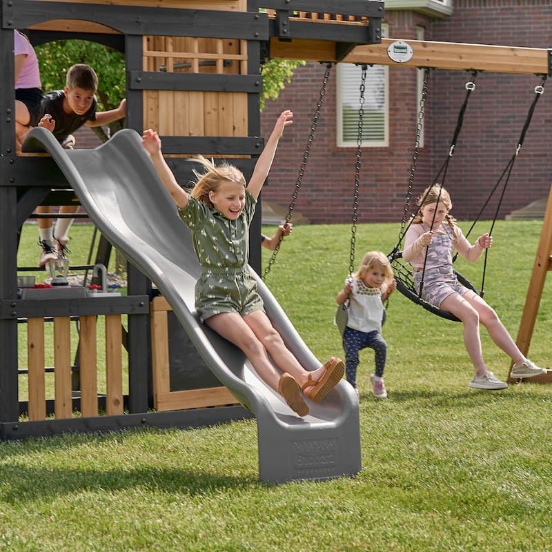 Backyard Discovery Rosewood Falls Cedar Wood Swing Set, Monkey Bars