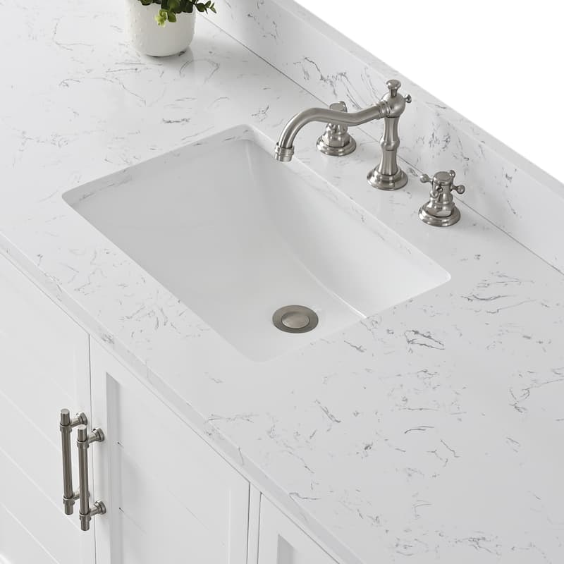 Vanity Art 60" Single Sink Bathroom Vanity with Top & Backsplash