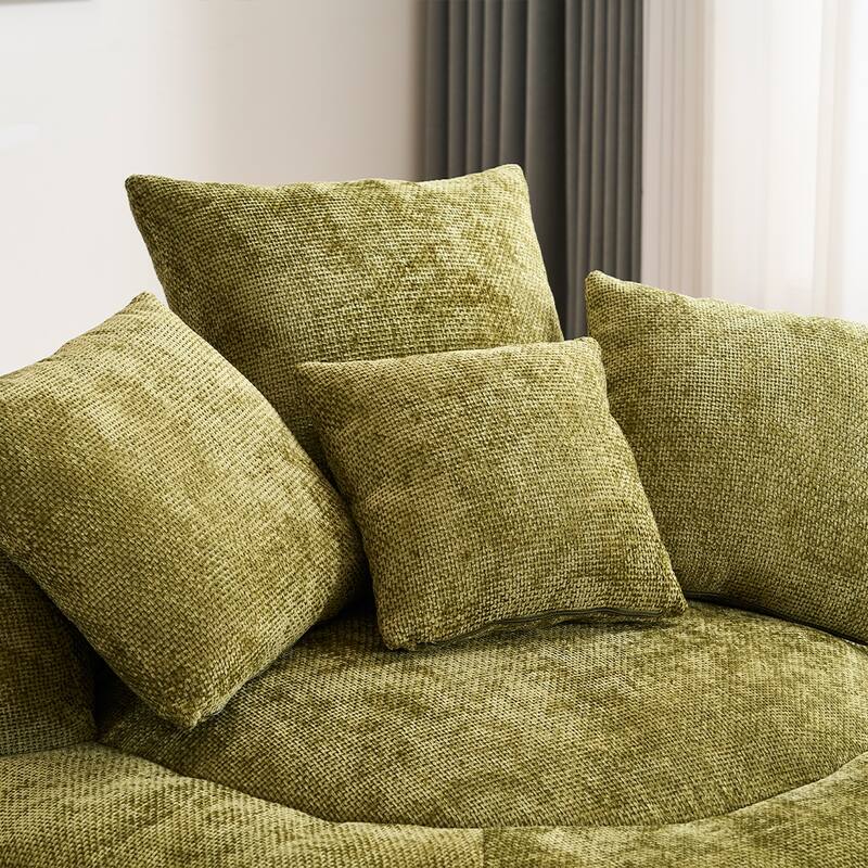 Bean Bag Lazy Sofa with Ultra Soft Chenille Cover,Round Bean Bag,Indoor & Outdoor