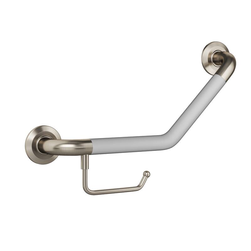ErgoAngleBar Ergonomic Soft Grip 32mm Diameter ADA Compliant 500 lb Weight Capacity Brushed Stainless Steel