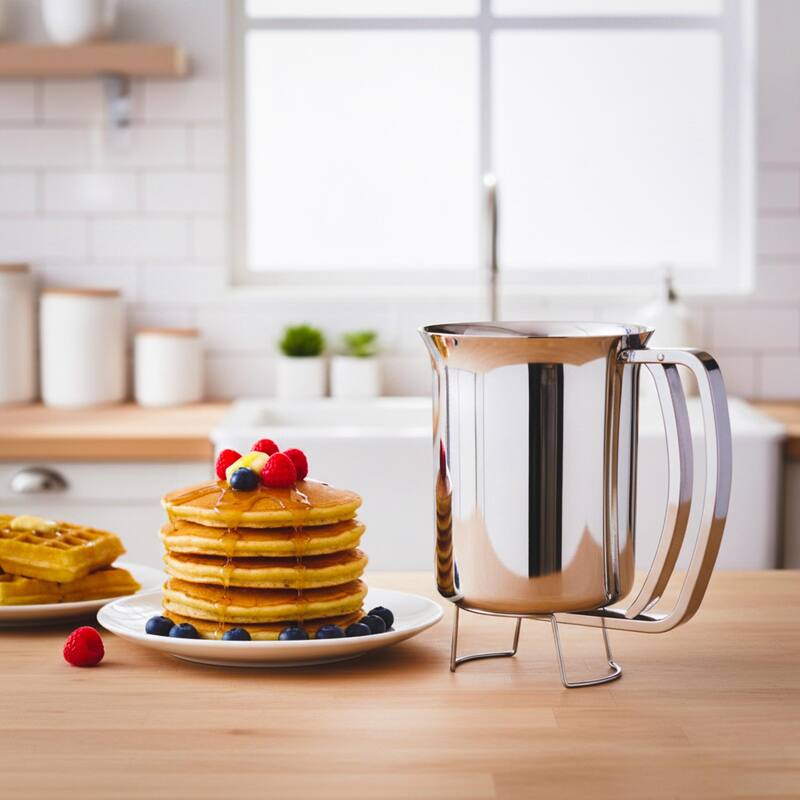 Pancake Batter Dispenser - Gourmet Stainless-Steel Pourer - No Drip Dispenser by Chef Buddy