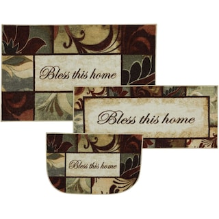 Mohawk Home 'Bless this Home' Brown/ Cream Kitchen Mat