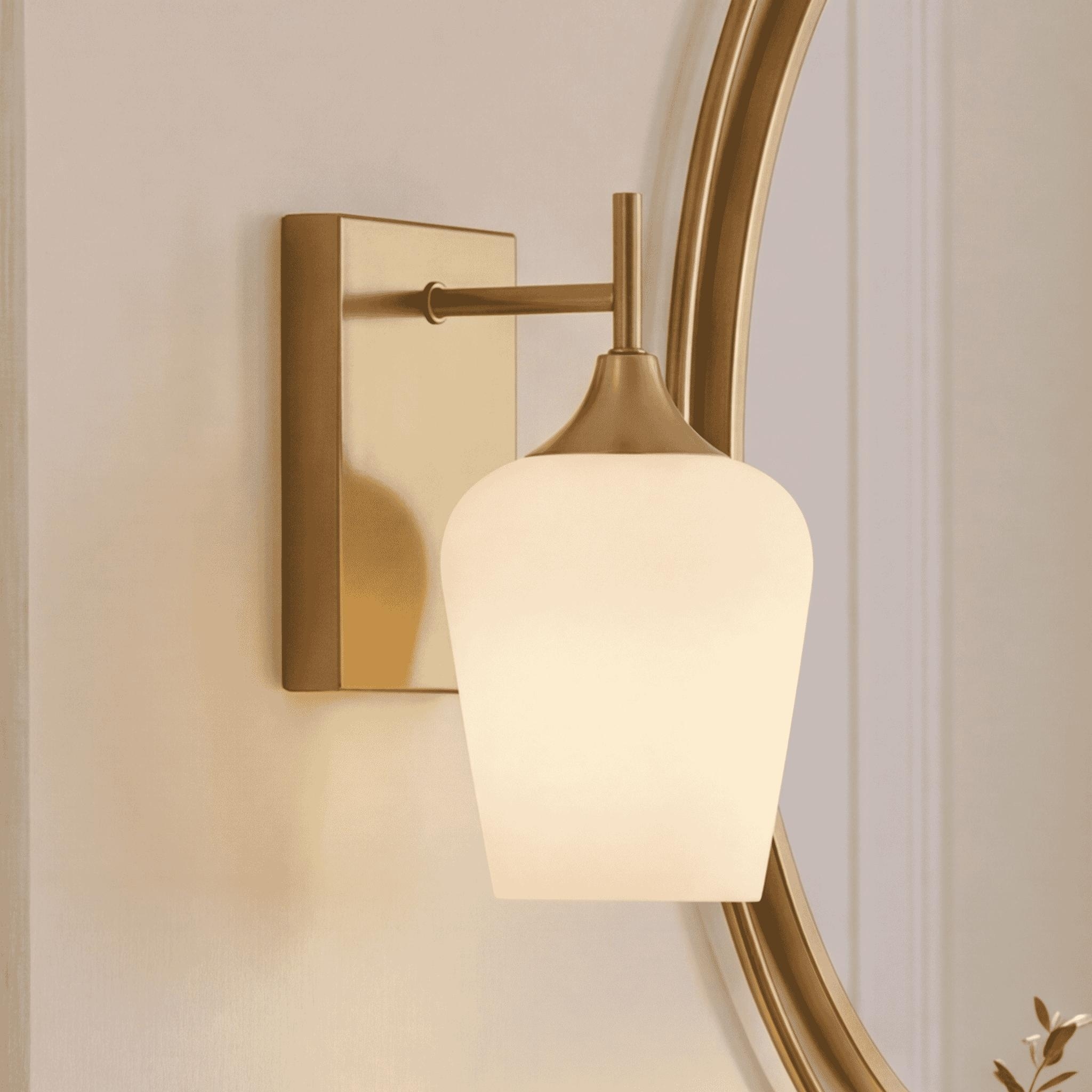 Octave 1-Light Wall Sconce in Warm Brass