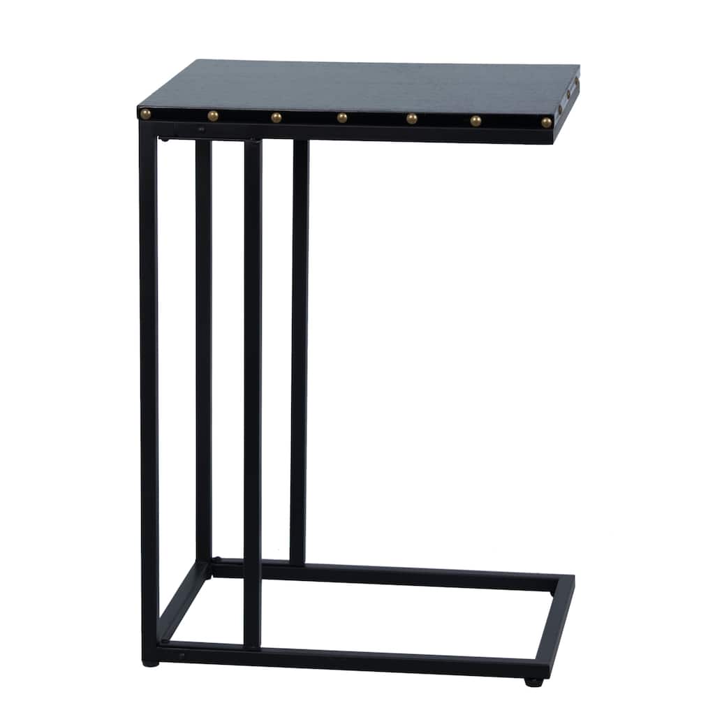 Semaj Metal C-Table, Washed Black - 18x12.5x25"