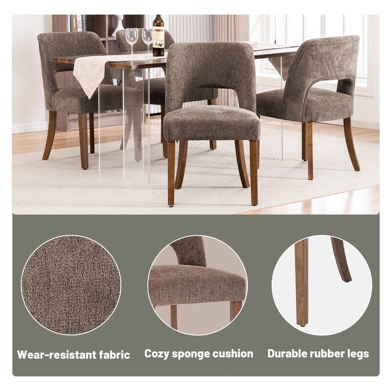 Wooden Dining Chairs Set of 2/4/6,Modern Fabric Upholstered Dining Room Chair Kitchen Chairs