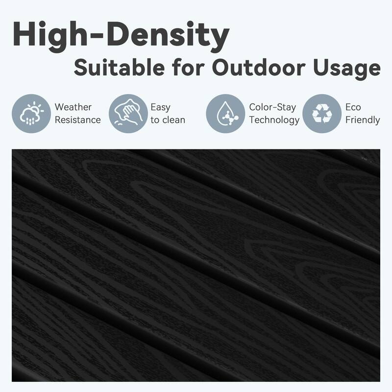 PE Outdoor Rocking Chair with Footrest and Armrests