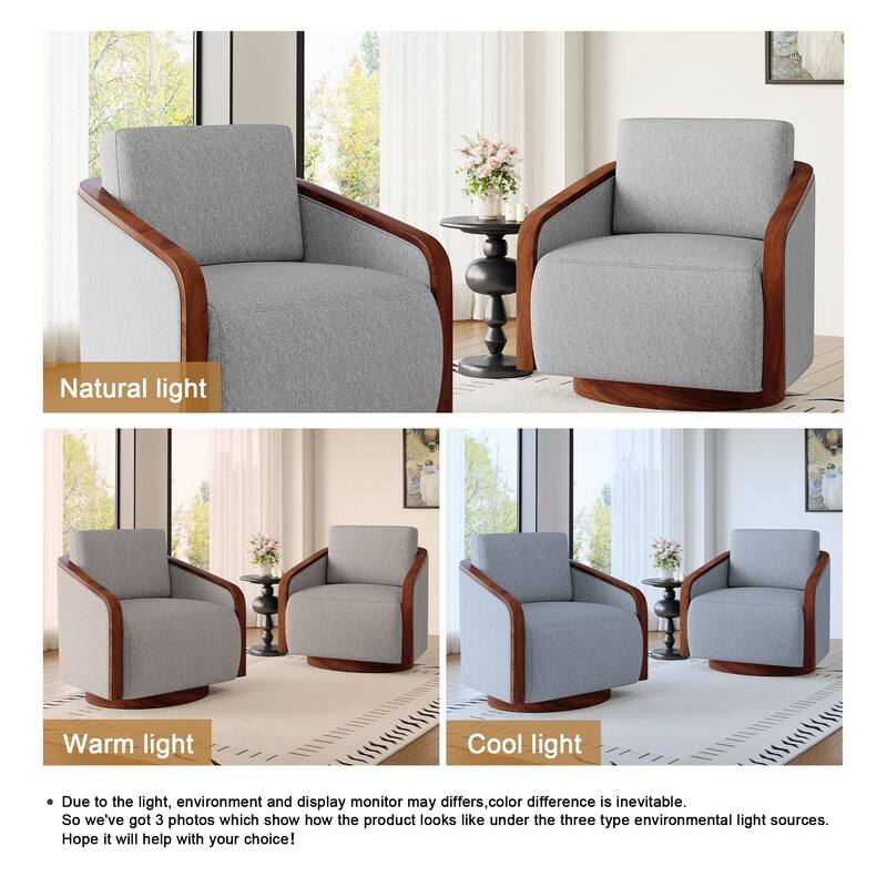 Modern Upholstered Swivel Accent Chair Set of 2