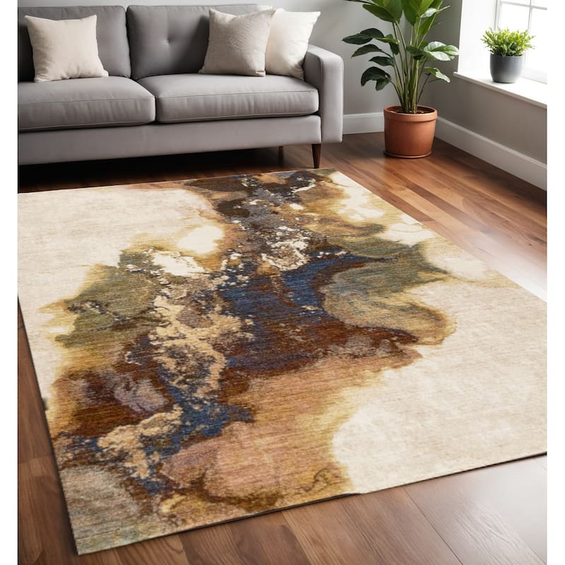 HomeRoots Abstract Modern Rectangle Area Rug - 5' X 8' - 5' X 8'