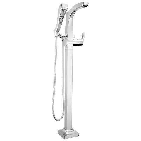 Delta Tesla Single Handle Floor Mount Tub Filler Trim with Hand Shower