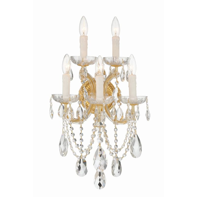 Crystorama Lighting Group Maria Theresa 5 Light 13-1/2" Wide Wall - Gold