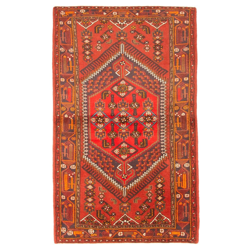 ECARPETGALLERY Hand-knotted Andelz Red Wool Rug - 4'2 x 6'9