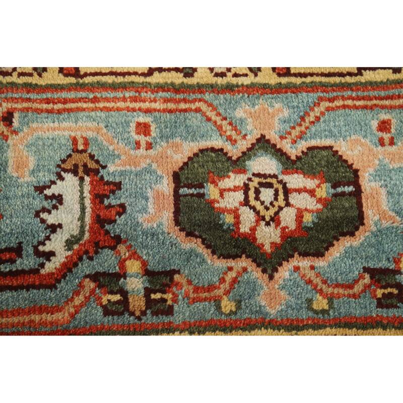 Hand Knotted Oriental 100% Wool Carpet Transitional All-Over Oranges & Rust Oushak Area Rug - 10' 2'' X 8' 1''