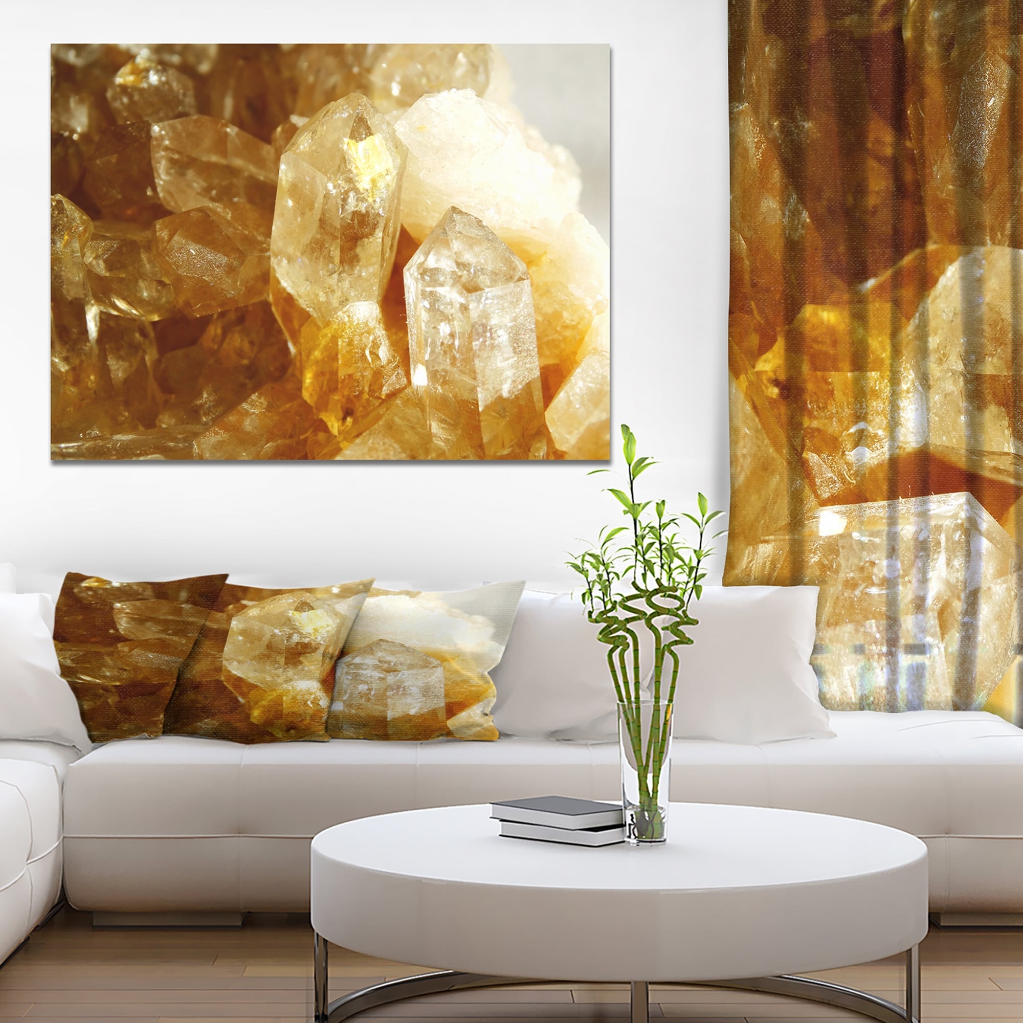 Designart Citrine Geode Stone with Natural Crystal Patterns  -image