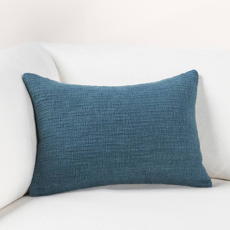 Villa by Classic Home Fable Linen Blend Throw Pillow - 14x20 - Blue