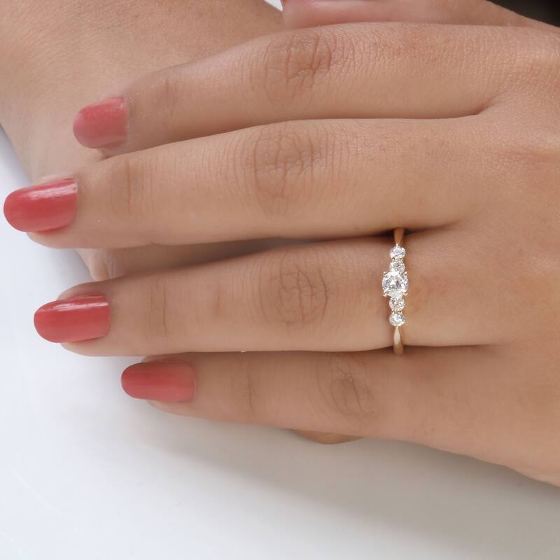 De Couer 14k Yellow Gold 1/2ct TDW Diamond Classic Engagement Ring