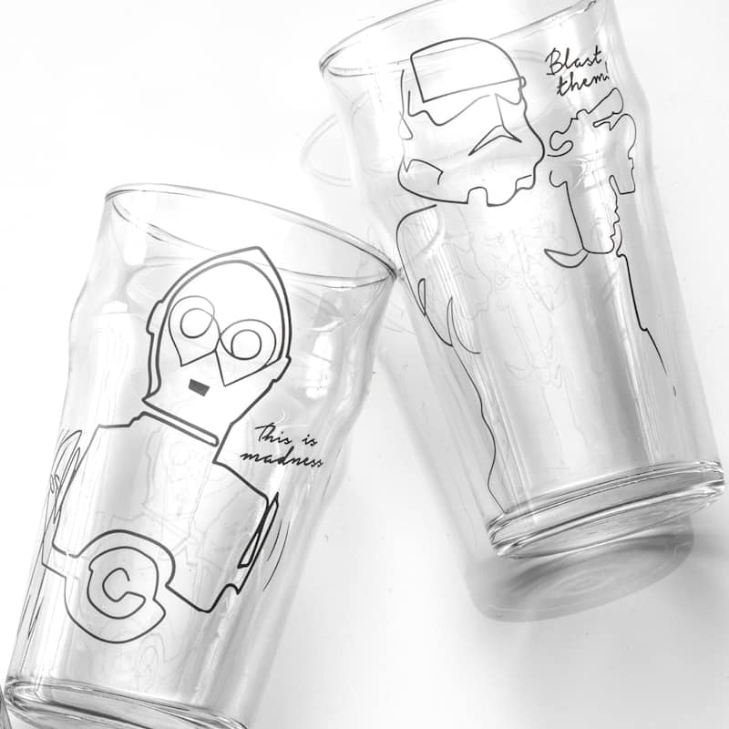 Star Wars Striking Sketch Characters Pint Mug - 19.2 oz - Set of 4