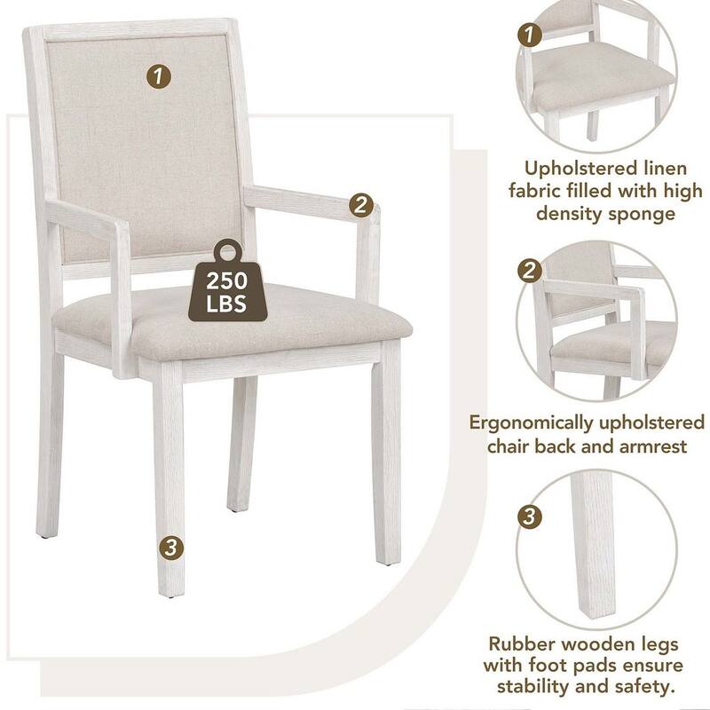 Wooden Round Drop Leaf Extendable Dining Table Set with 4 Upholstered Chairs