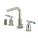 preview thumbnail 26 of 34, Kingston Brass Synchronous Two-Handle 3-Hole Deck Mount Widespread Bathroom Faucet with Brass Pop-Up Drain Polished Nickel
