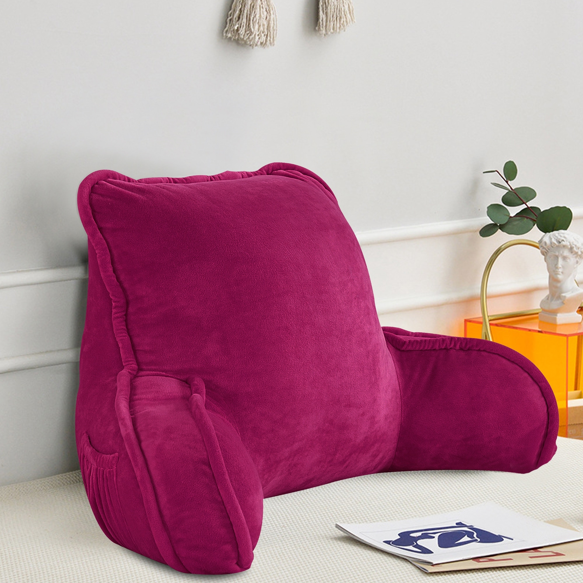  Nestl Reading Pillow Standard Bed Pillow, Back Pillow for  Sitting in Bed Shredded Memory Foam Chair Pillow, Reading & Bed Rest  Pillows Purple Back Pillow for Bed, Bed Chair Arm Pillow