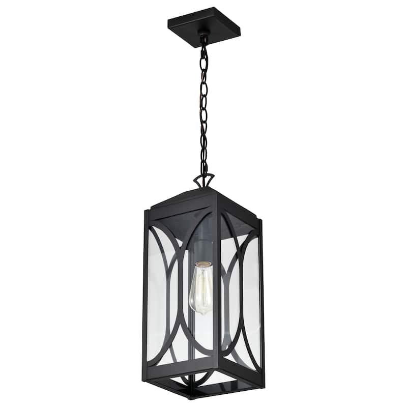 Oaklyn 1 Light Hanging Lantern Matte Black with Clear Glass
