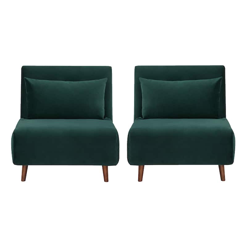 Artdeco Home Tustin Sleeper Chair Set of 2 - Velvet Green