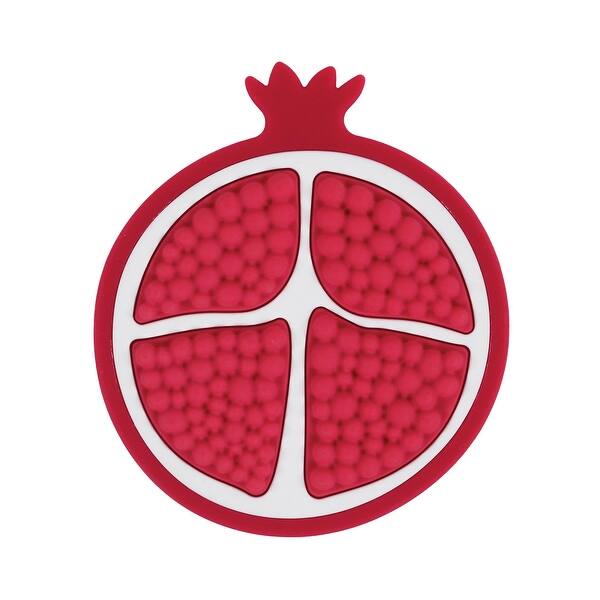 slide 2 of 3, Hudson Baby Silicone Teether, Pomegranate