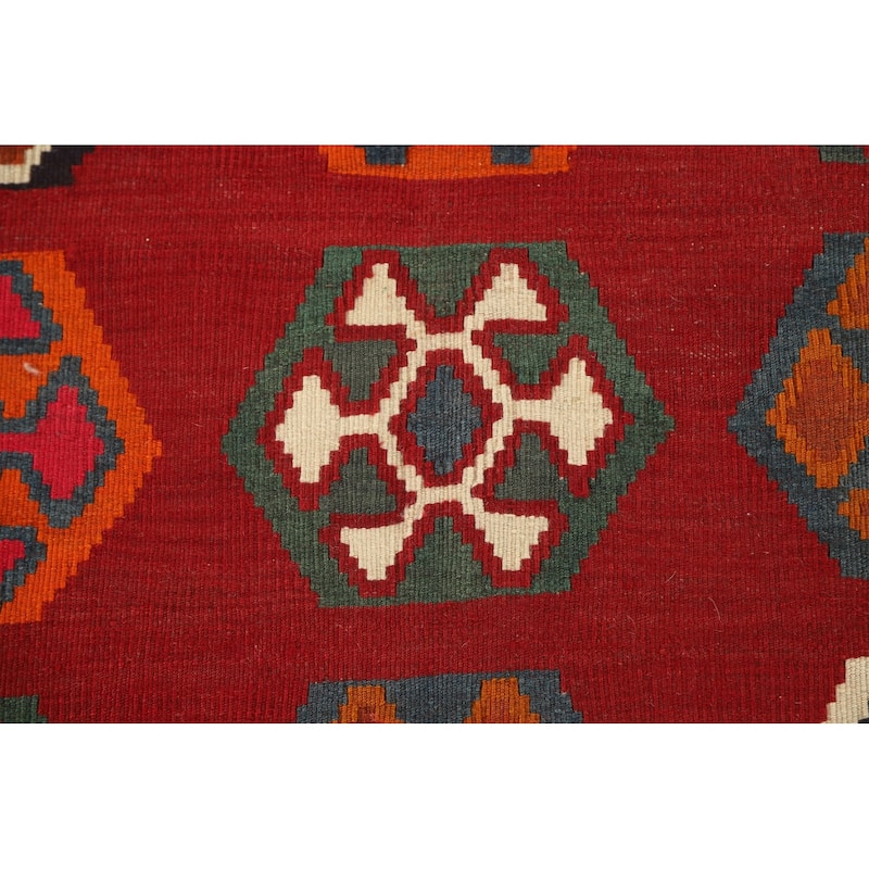Kilim Qashqai Persian Rug Flatweave Wool Carpet - 4'10" x 9'1"