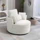 preview thumbnail 122 of 198, 41" W Oversized Accent Barrel Swivel Chair with Moon Storage Ottoman Single Chair - Beige Chenille/Corduroy Pillows