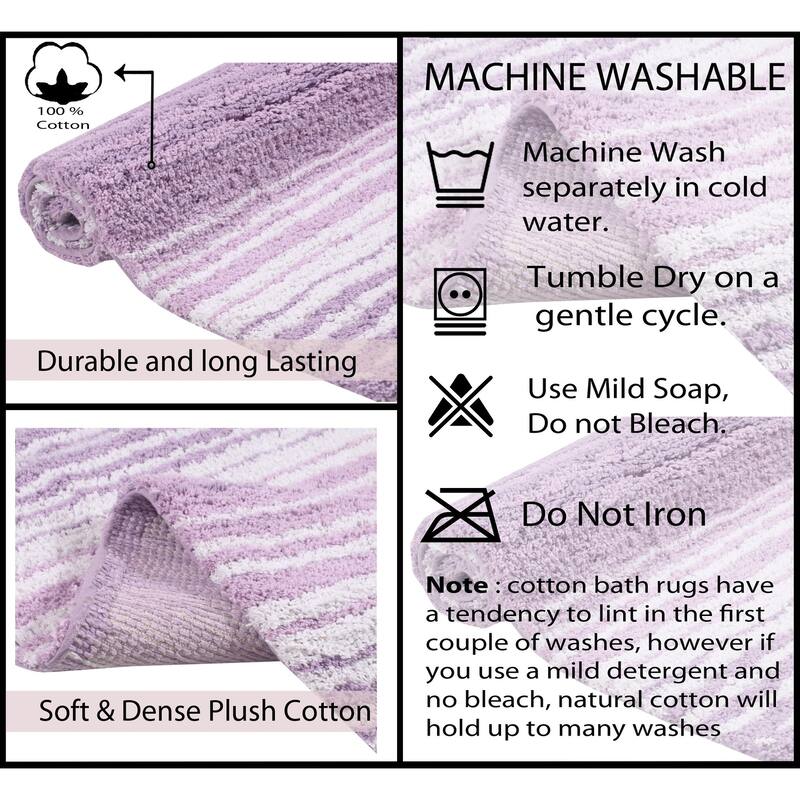 Gradiation Collection Absorbent Cotton Machine Washable Bath Rug