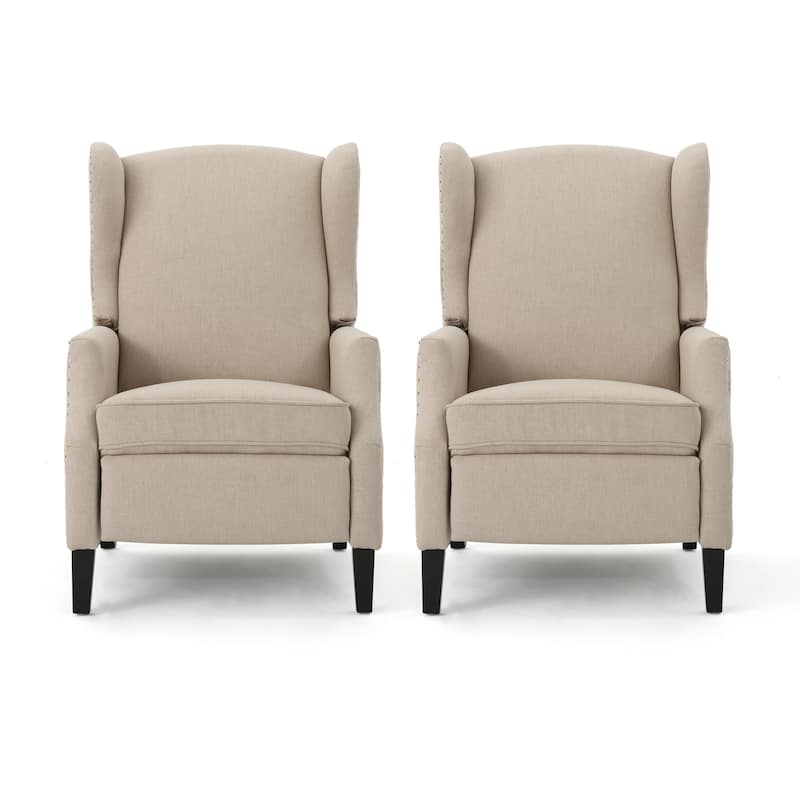 Wescott Contemporary Recliners (Set of 2) by Christopher Knight Home - Wheat + Dark Brown