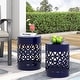 preview thumbnail 3 of 30, Metal Cylindrical Coffee Table, 2-Piece Side Table Set, Plant Stand with Overlapping Circle Iron-cut Design for Balcony
