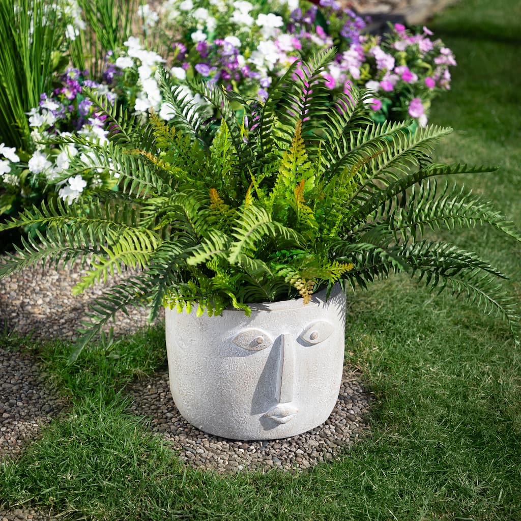 Small Face Ceramic Outdoor Garden Planter - 8.5"