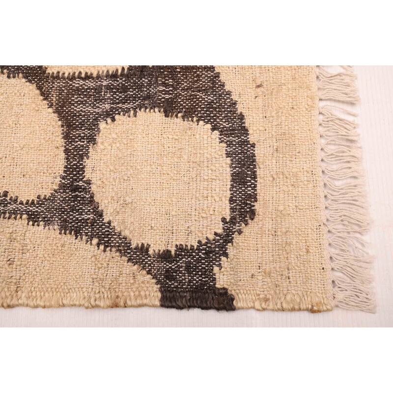 ECARPETGALLERY Flat-Weave Palas Denizli Cream Jute Kilim - 4'1 x 6'1