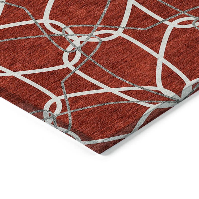 HomeRoots Geometric Modern Rectangle Outdoor Rug