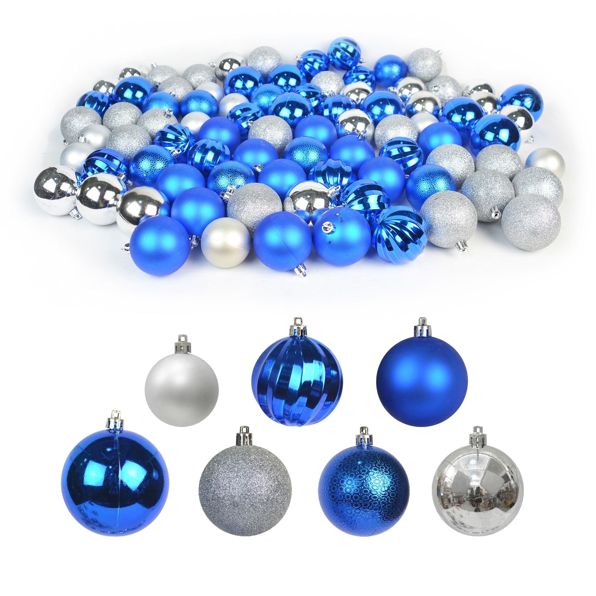 84 Pk Christmas Ornament Sivel Blue Overstock