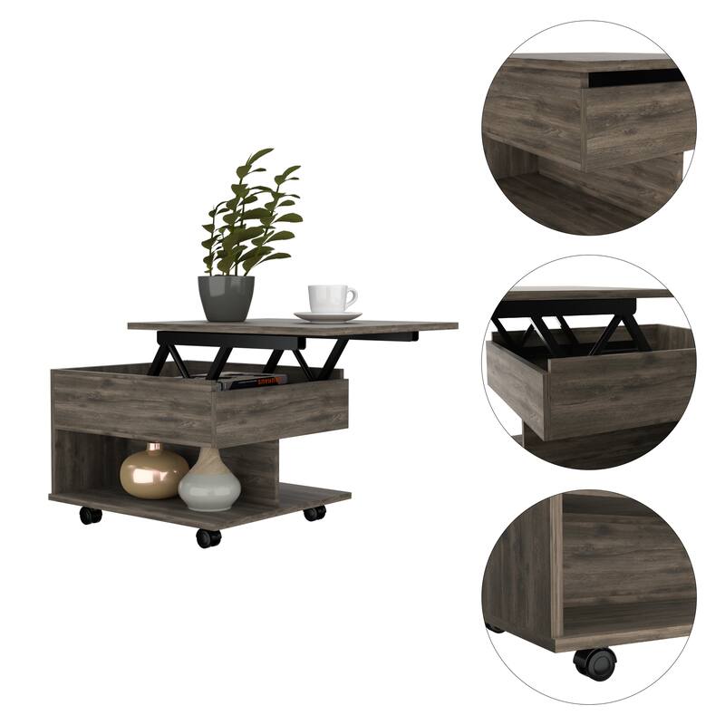 Peterson 1-Drawer 1-Shelf Lift Top Coffee Table