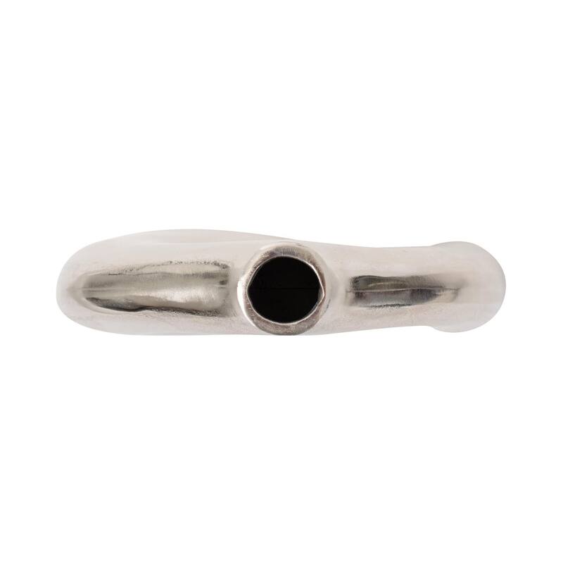 Shirin- Polished Silver Reverse Vase in Cast Aluminum- Short