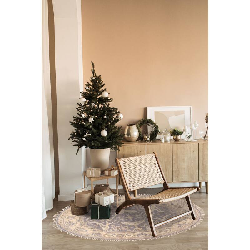 ECARPETGALLERY Hand-knotted Royal Oushak Dark Grey Wool Rug - 7'9 x 7'9