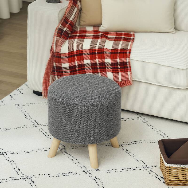 Multifunctional Storage Ottoman with Thick Foam Seat and Hidden Compartment for Living Room or Bedroom