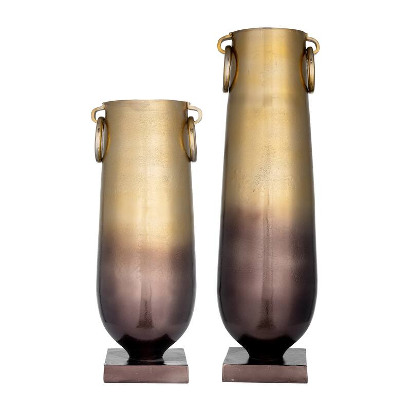 Sagebrook Home Glam Modern Metal Bronze Ombre 23" Metallic Vase